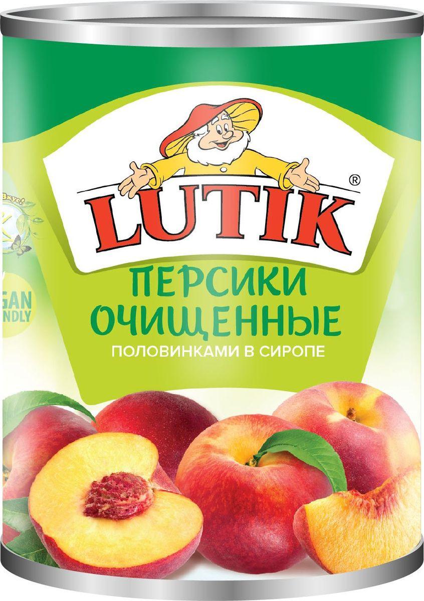 Персики Lutik половинки в сиропе, 850 мл., ж/б