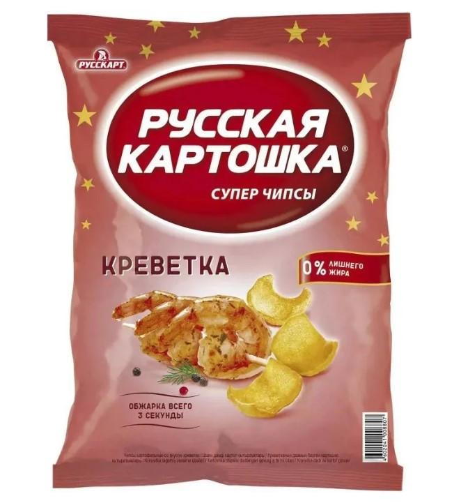 Чипсы Русская картошка Креветка 140 гр., флоу-пак