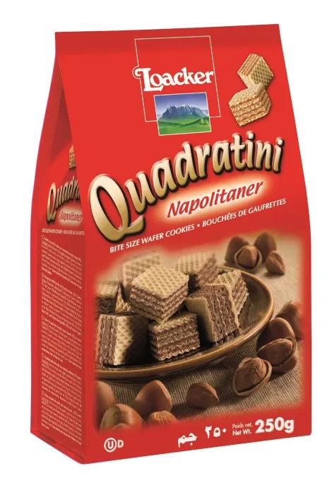 Вафли Loacker quadratini napolitaner 250 гр., флоу-пак