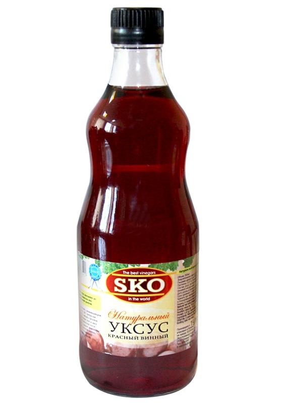 Уксус SKO натуральный красный винный 6% 500 мл., стекло