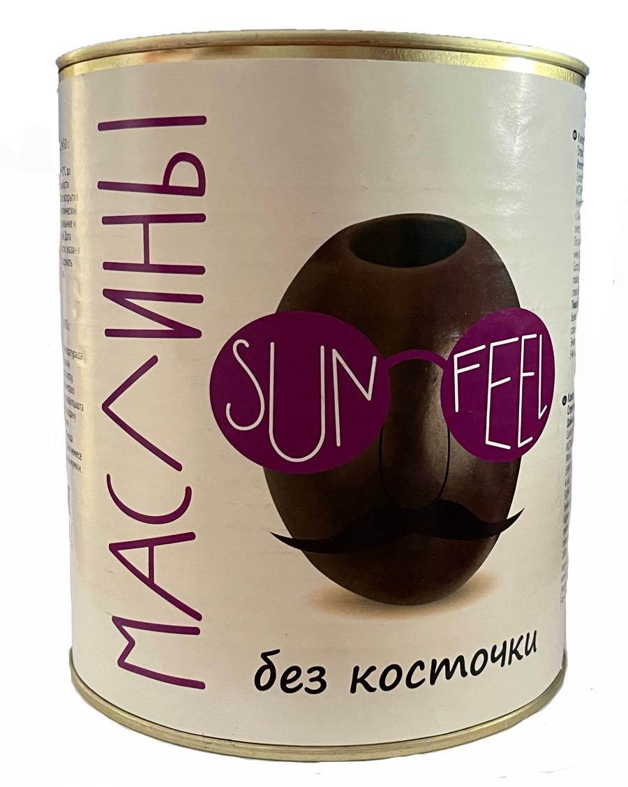 Маслины черные б/к SunFeel Испания, 3100 мл., ж/б