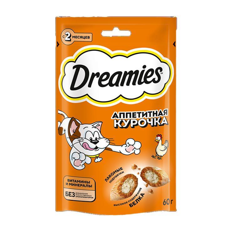 Лакомство для кошек Dreamies с добавлением курицы 60 гр., пауч
