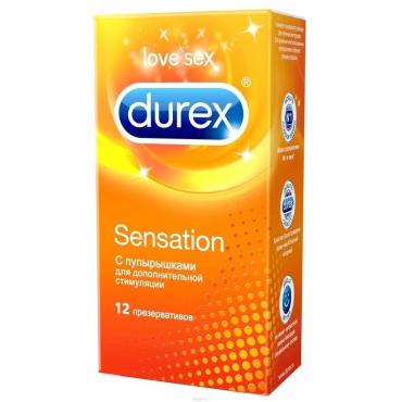 Презервативы Durex Sensationс точечной структурой, 12 шт.