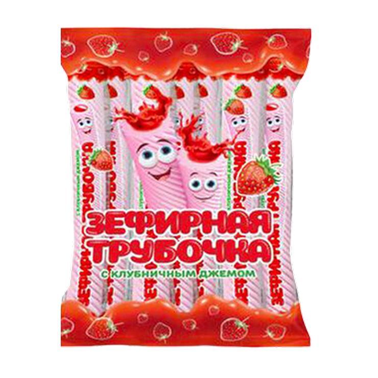 Трубочка зефирная Конфитой с клубничным джемом 15 гр. х 30 шт., флоу-пак