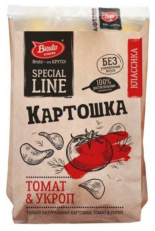 Чипсы картофельные Bruto Картошка томат и укроп 120 гр., флоу-пак