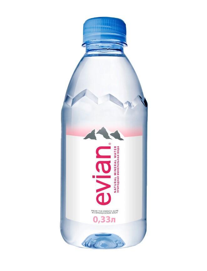 Вода негазированная Evian натуральная минеральная 330 мл., ПЭТ