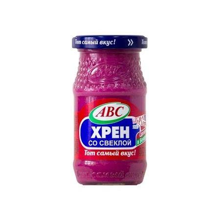 Хрен столовый АВС со свеклой 160 гр., стекло