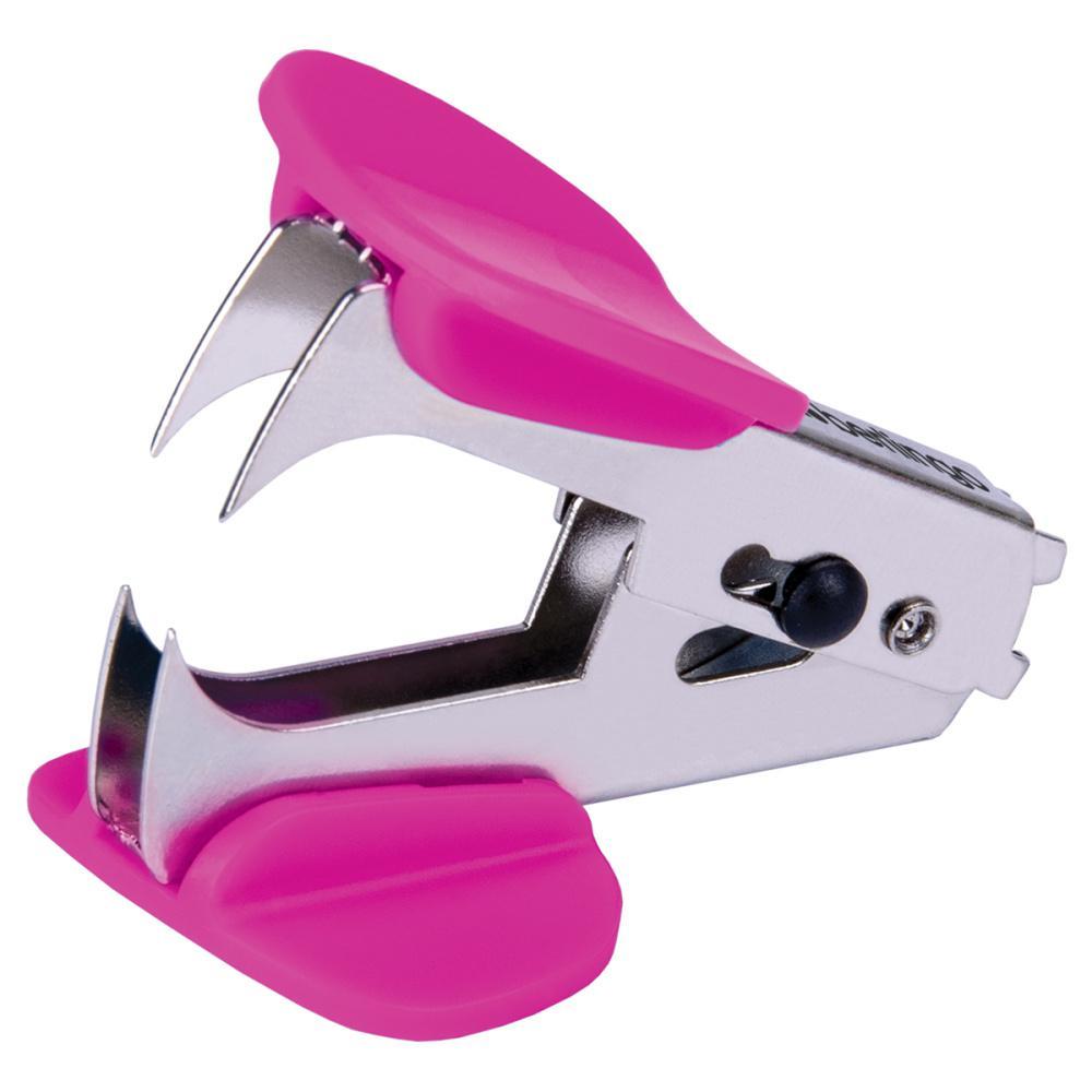 Антистеплер Berlingo Blitz с фиксатором розовый, пакет