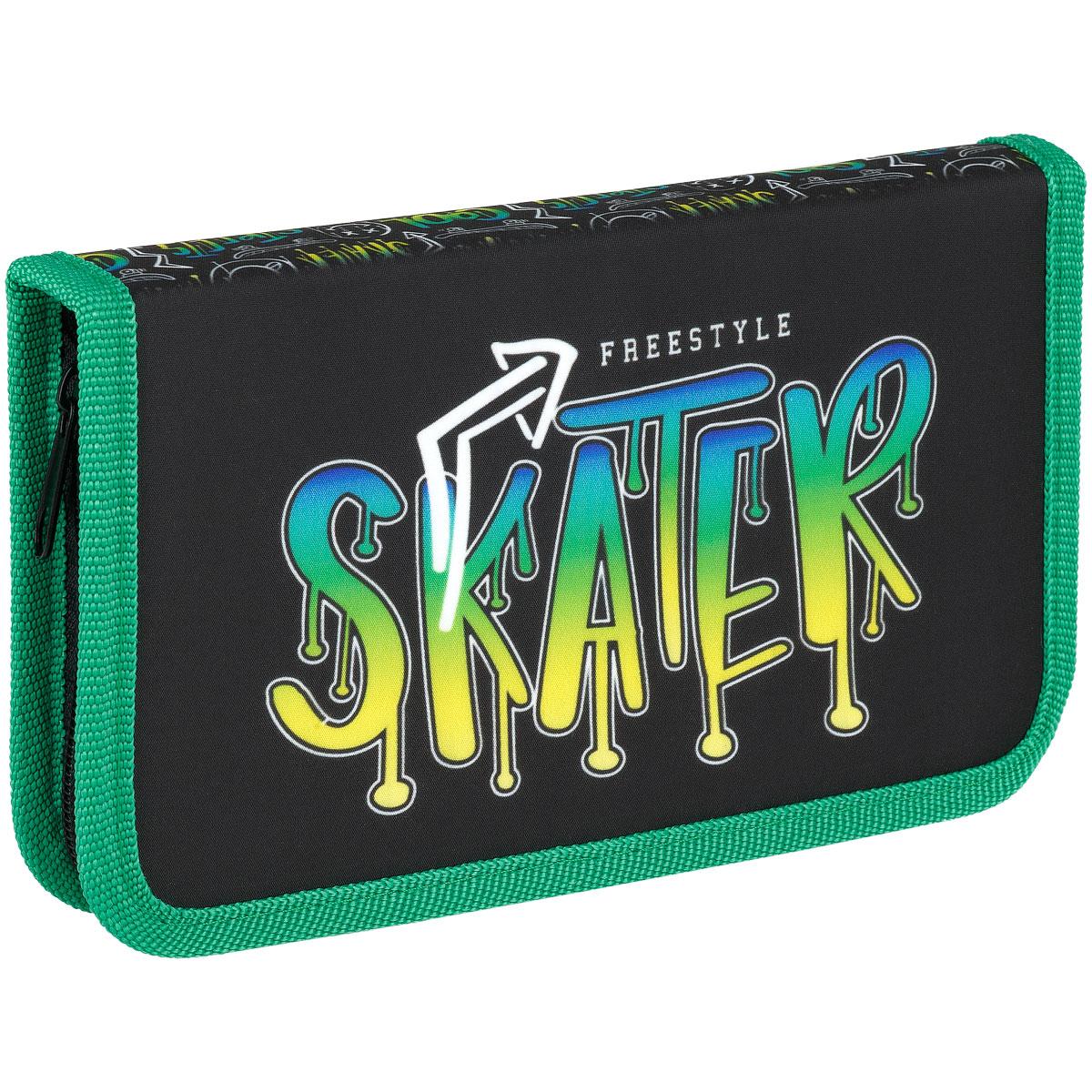 Пенал ArtSpace Skater 1 отделение 190 х 110 ткань., пакет
