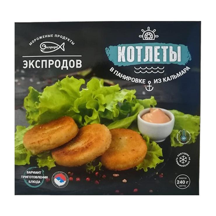 Котлеты Экспродов в панировке из кальмара 240 гр., картон