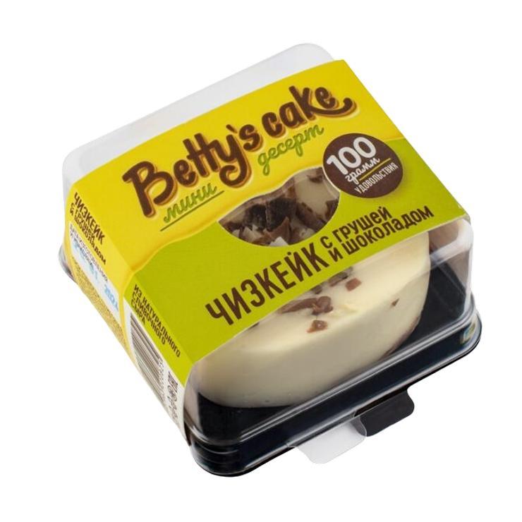 Чизкейк Betty's cake тропический с грушей и шоколадом 100 гр., пластиковая упаковка