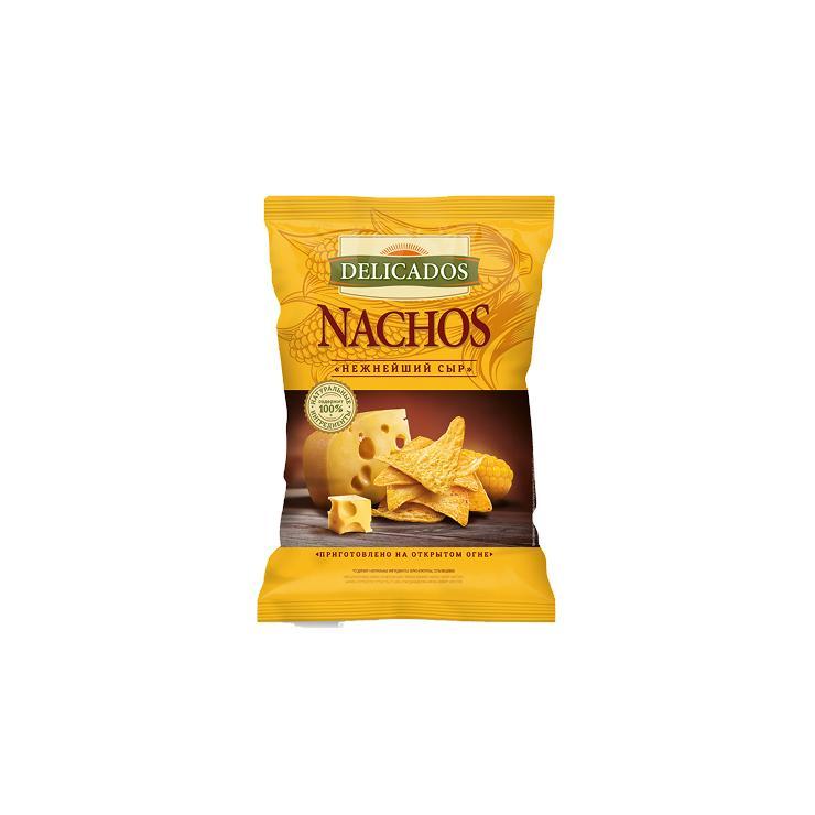 Чипсы Delicados nachos кукурузные нежнейший сыр 150 гр., флоу-пак