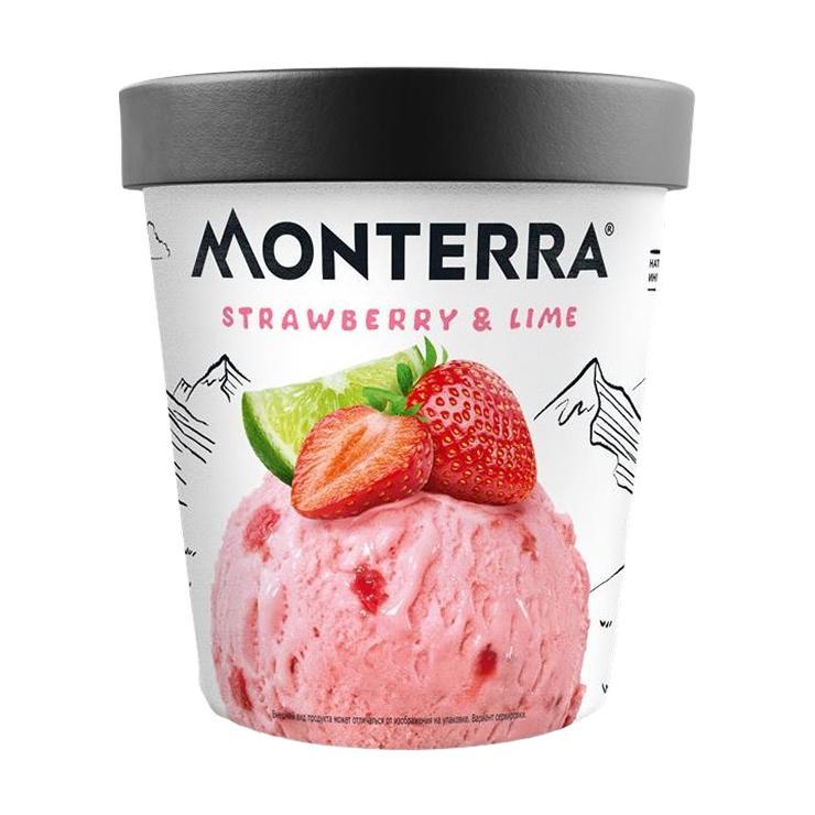Мороженое Monterra клубника лайм 480 мл., ведро