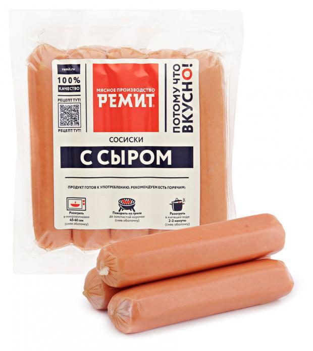 Сосиски с сыром Ремит 480 гр., в/у