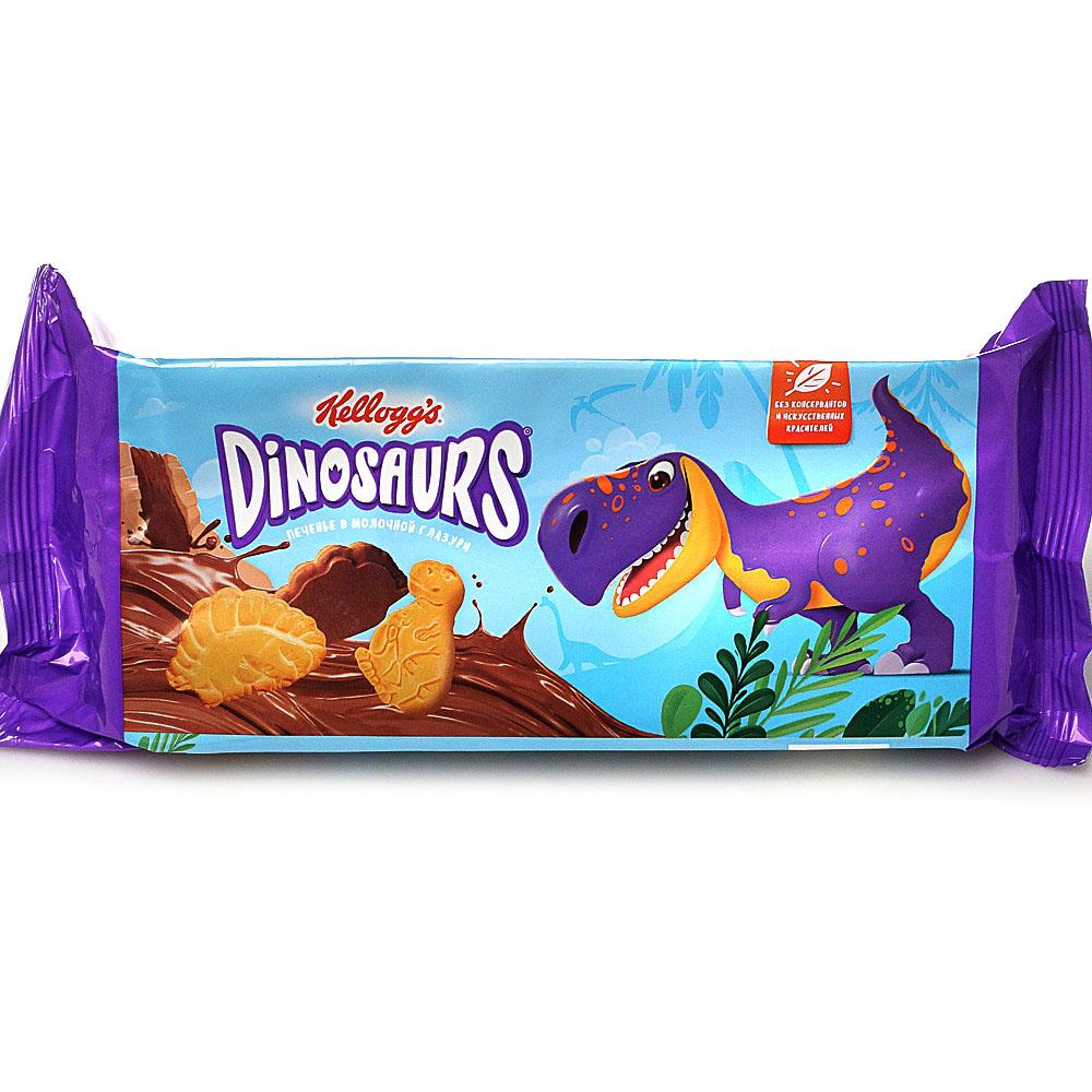Печенье сахарное в молочной глазури, Dinosaurs, Kellogg's, 127 гр., флоу-пак