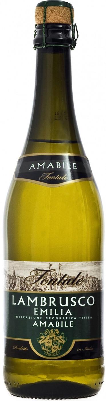 Вино Fontale Lambrusco Emilia игристое жемчужное белое полусладкое 8% 750 мл., стекло