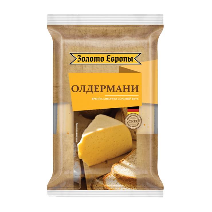 Сыр полутвердый Золото Европы олдермани 50% 180 гр., флоу-пак