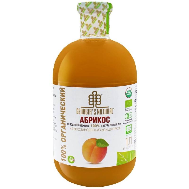 Сок GEORGIAS NATURAL ORGANIC Абрикосовый холодного отжима, 1 л., стекло