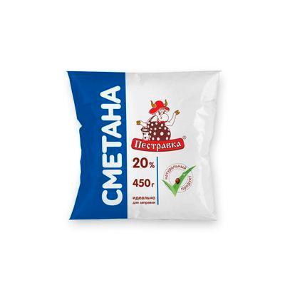 Сметана Пестравка 20% 450 гр., фин-пак