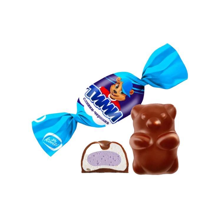 Конфеты Konti Тими сливки черника 1 кг., флоу-пак