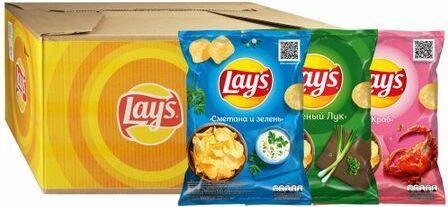 Чипсы Lay's микс зеленый лук сметана зелень краб 81 гр., флоу-пак