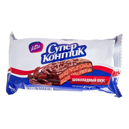 Печенье Konti Супер в шоколадной глазури 100 гр., флоу-пак