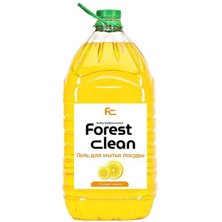 Средство для мытья посуды Forest Clean сочный лимон гель концентрат 5 л., бутылка