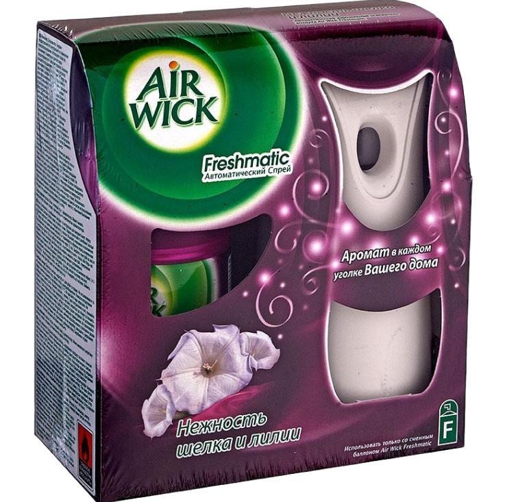 Освежитель воздуха Air Wick Freshmatic нежность шелка и лилии автоматический распылитель и сменный баллон 250 мл., картон