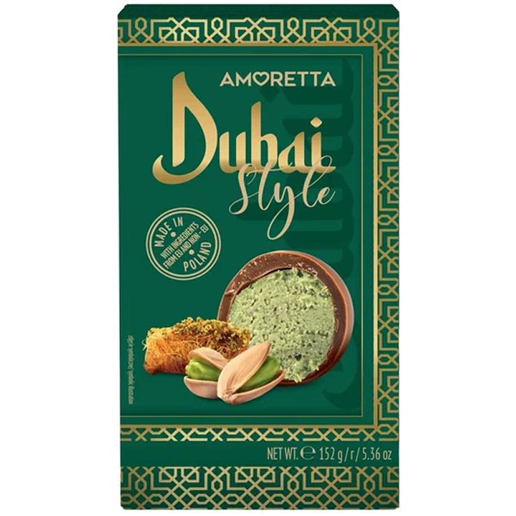 Конфеты Mieszko Dubai Style Amoretta в форме ШАРА с хрустящим катаифи и фисташковой пастой 152 гр., картон