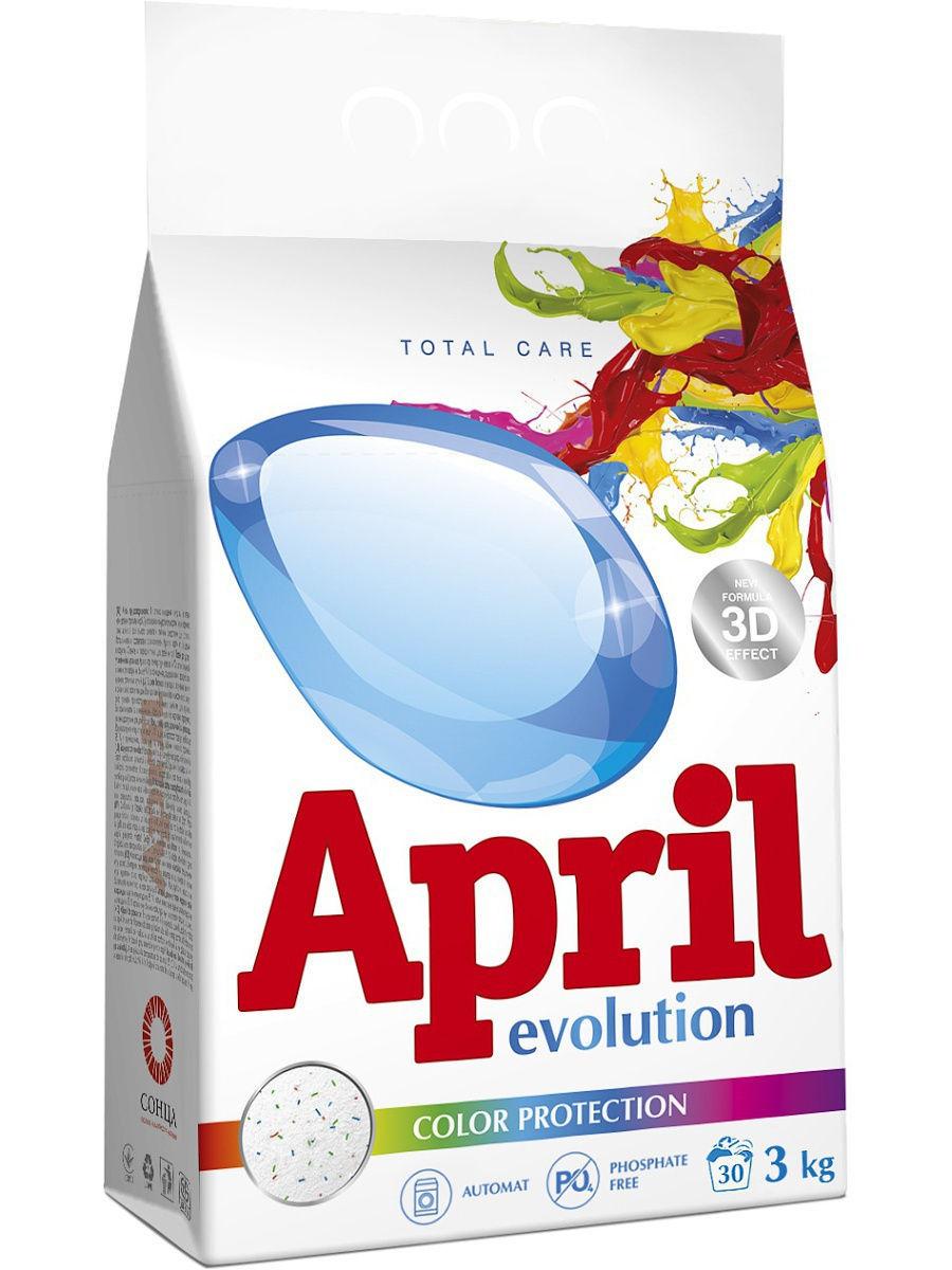 Стиральный порошок April Evolution Color Protection автомат для цветного 3 кг., флоу-пак