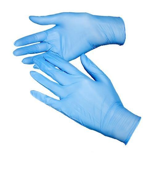 Перчатки SAF&TY виниловые голубые размер M 100 штук, короб картонный