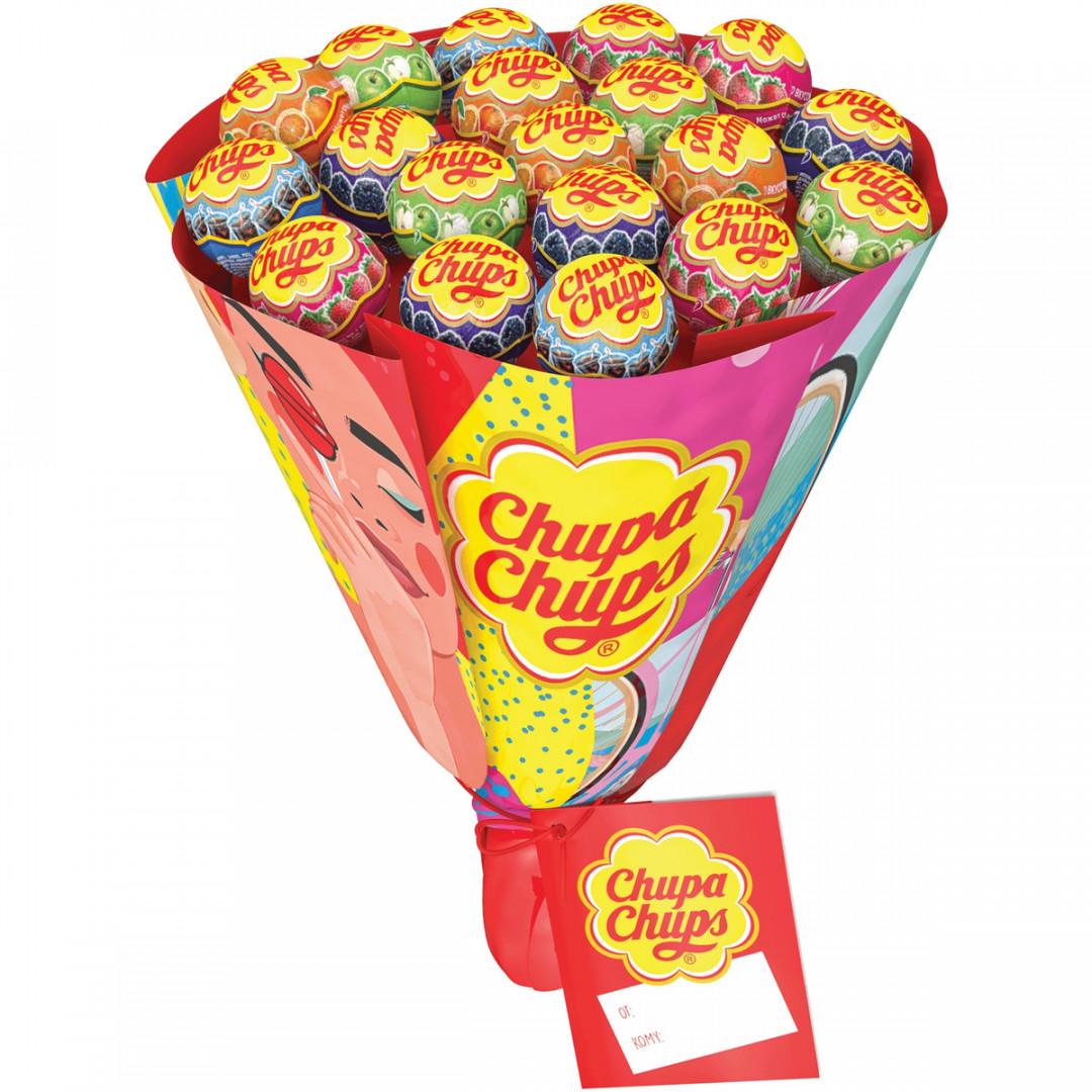 Карамель на палочке Chupa Chups букет 228 гр., обертка