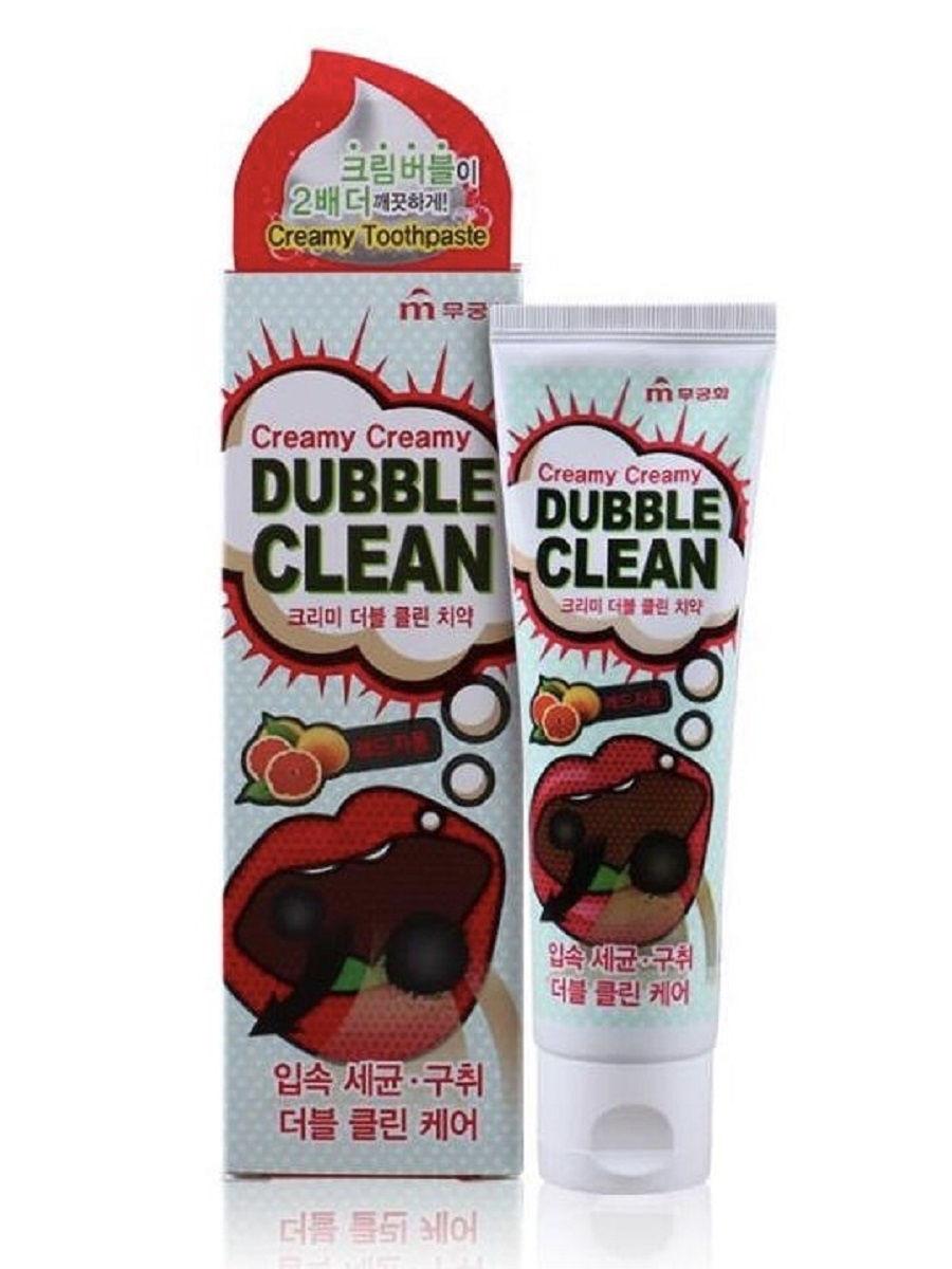 Зубная паста кремовая с очищающими пузырьками и экстрактом красного грейпфрута Mukunghwa Dubble Clean, Республика Корея, 110 гр., картон