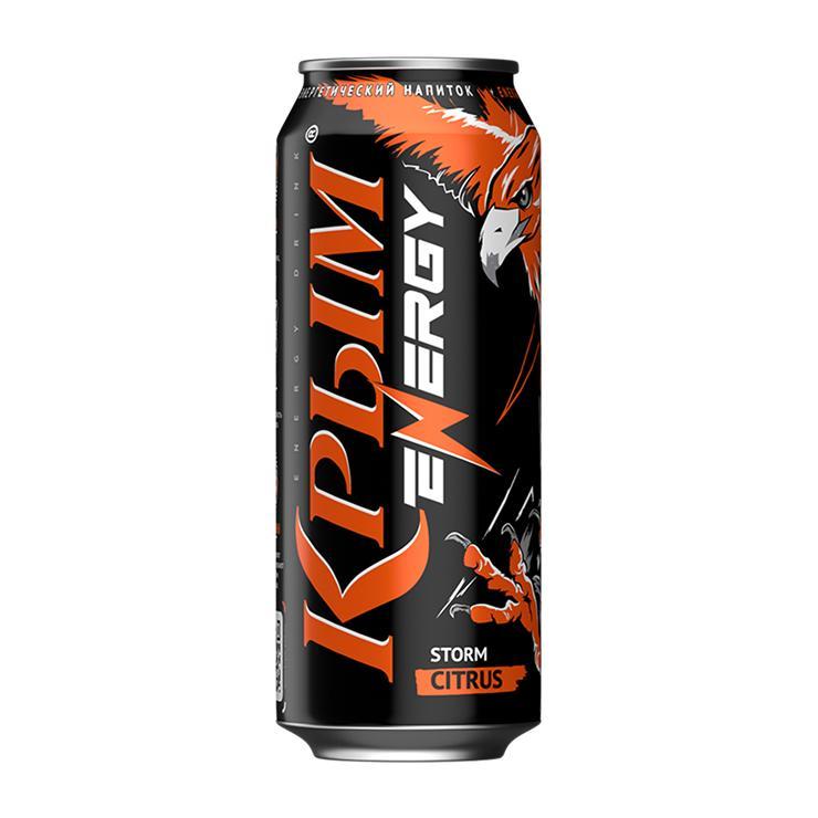 Напиток энергетический Крым Energy Citrus Storm со вкусом цитруса 450 мл., ж/б