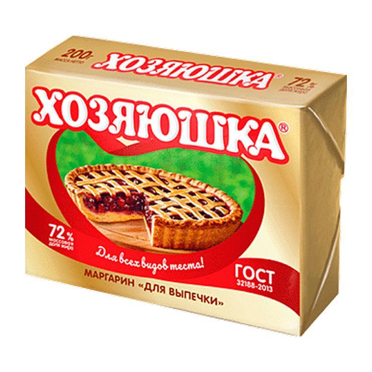 Маргарин для выпечки Хозяюшка 72% 200 гр., обертка