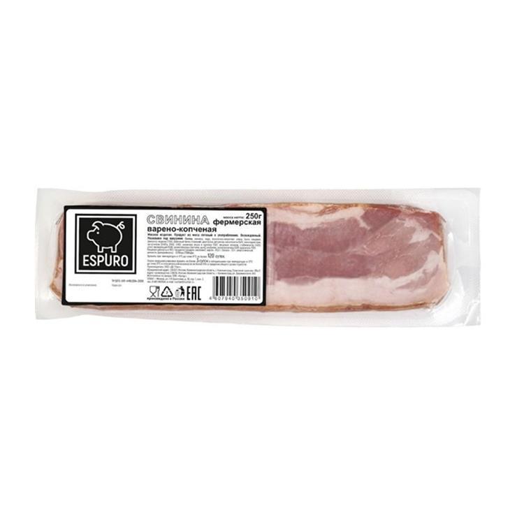 Свинина Espuro фермерская варено копченая 250 гр., вакуум