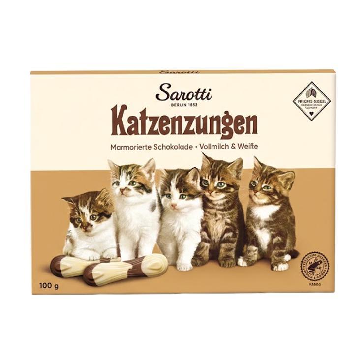 Шоколад Sarotti кошачьи языки молочный с белым 100 гр., картон