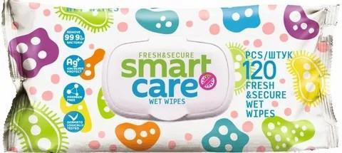 Салфетки влажные Smart Сare антибактериальные 120 шт., флоу-пак