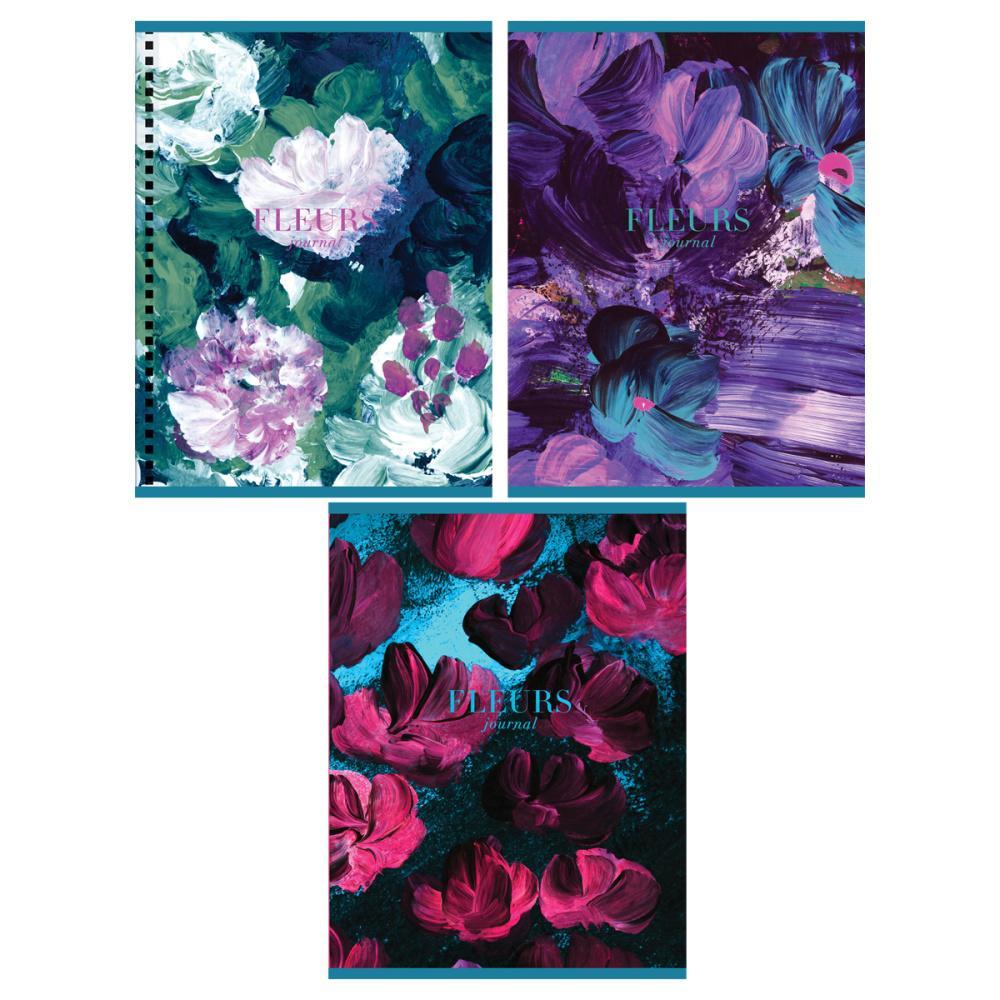 Тетрадь Greenwich Line Blue flowers А5 клетка на гребне 85 листов 70 г/м2 глянцевая ламинация, пакет