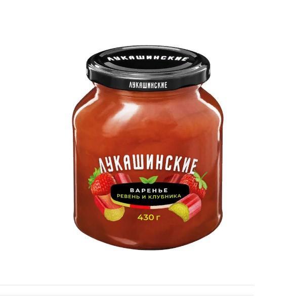Варенье Лукашинские ревень и клубника, 450 гр., стекло