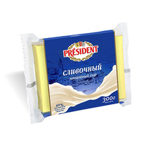 Сыр President Сливочный плавленый нарезка 40%
