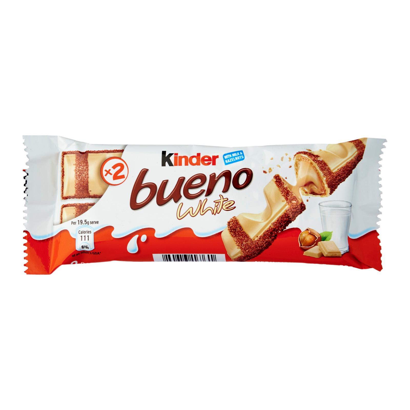 Батончик Kinder Bueno вафельный в белом шоколаде 39 гр., флоу-пак