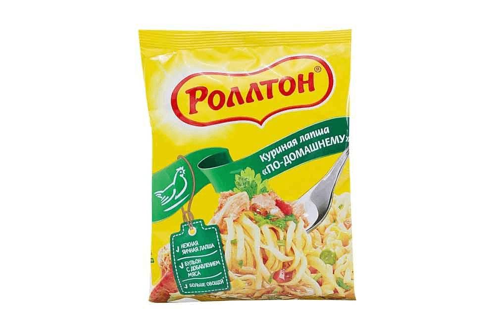 Лапша быстрого приготовления Роллтон Куриная по-домашнему 85 гр., флоу-пак