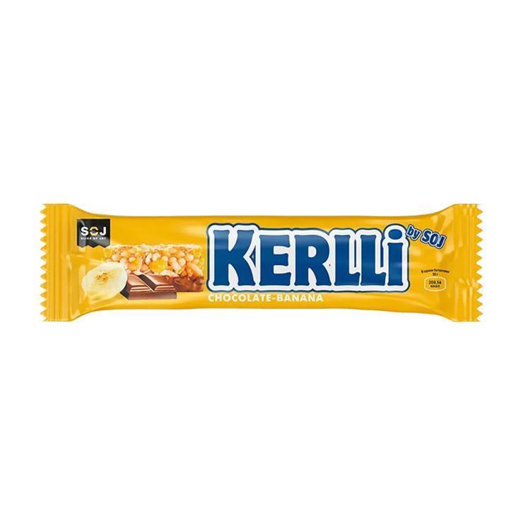 Батончик злаковый Kerlli банан молочный шоколад 50 гр., флоу-пак