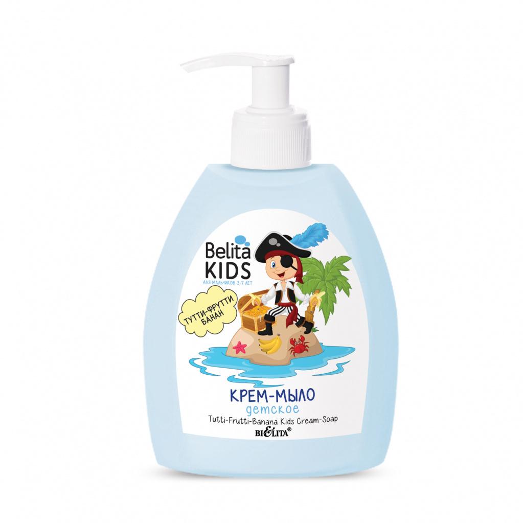 Крем-мыло Bielita Kids для мальчиков 3-7 лет Детское Тутти-Фрутти-Банан 300 мл., ПЭТ