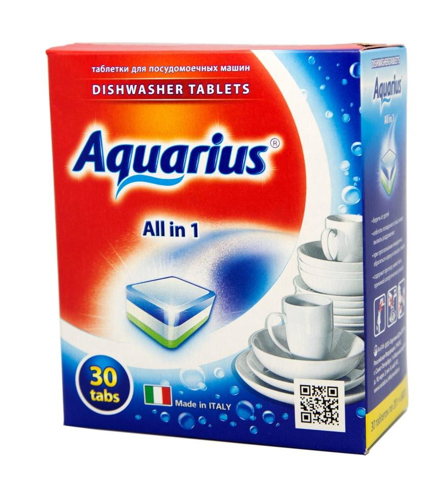 Таблетки для посудомоечной машины Aquarius All in 1 сила минералов 30 шт., картон