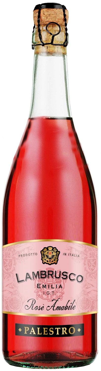 Вино игристое "Ламбруско Эмилия. Палестро" розовое п/сладкое Италия 750 мл., стекло