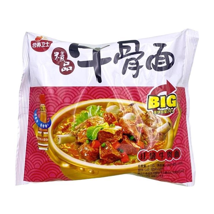Лапша быстрого приготовления Yingyang Weishi тушеная говядина в красном соусе 108 гр., флоу-пак