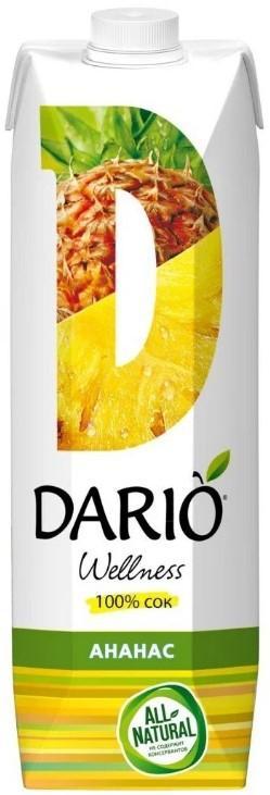 Сок Dario Wellness ананасовый 1 л., тетра-пак