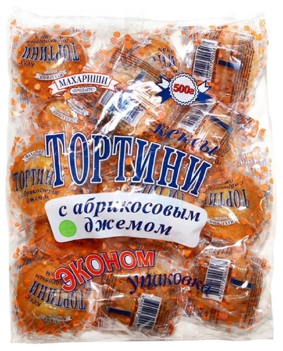 Кекс Махариши Тортини Абрикос, 500 гр., флоу-пак